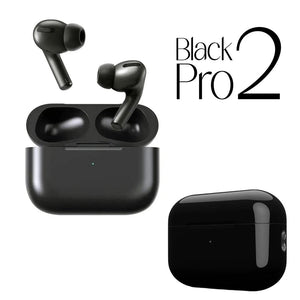 Black Pro 2 Wireless Earbuds with Charging Case
