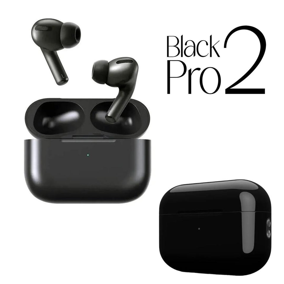 Black Pro 2 Wireless Earbuds with Charging Case