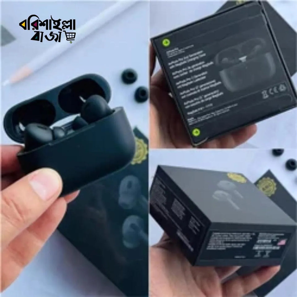 Black Pro 2 Wireless Earbuds with Charging Case