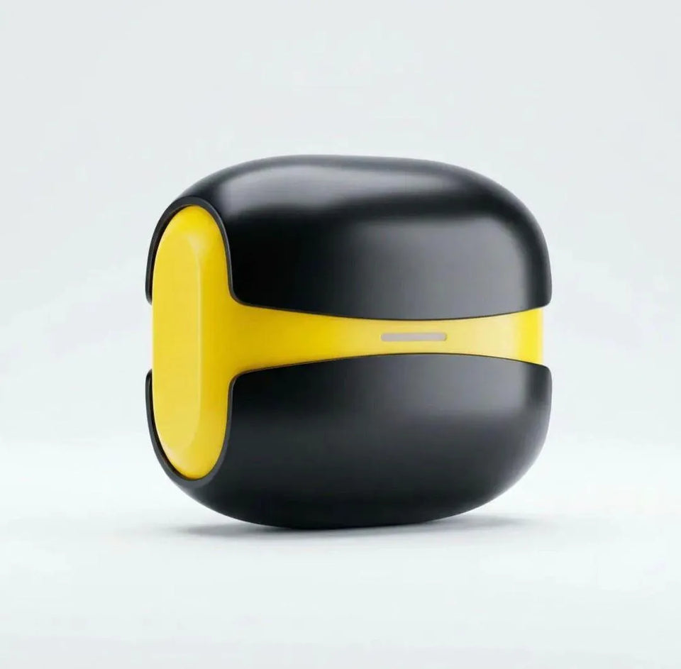 TWS Wireless Earbuds Yellow Black Battery Charging