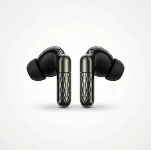 TWS Wireless Earbuds Yellow Black Battery Charging