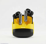 TWS Wireless Earbuds Yellow Black Battery Charging