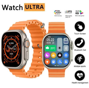 T10 Ultra 2 Smart Watch Orange Silicone Bluetooth 5 Fitness Tracker